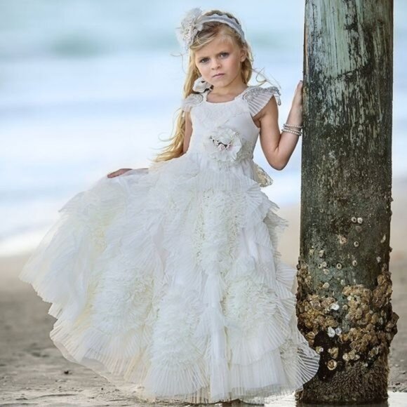 Dollcake "Best Wishes Eternity Frock" Elegant White Girls Dress Size 6 NWT - Picture 2 of 4